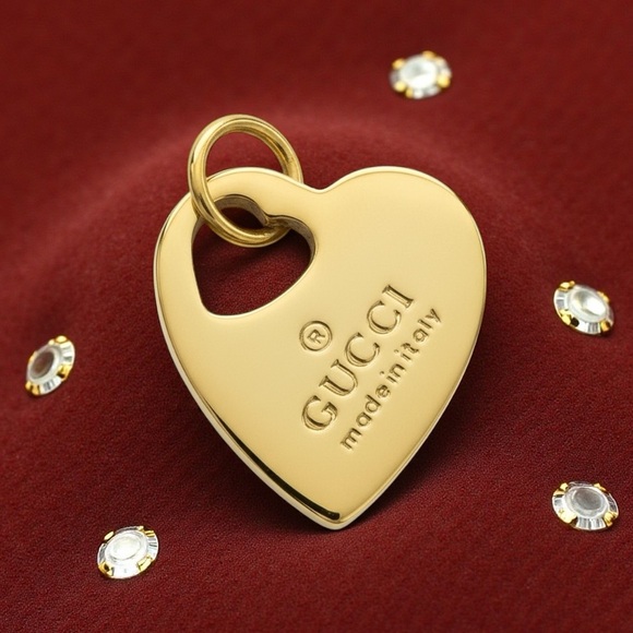 GUCCI Authentic Gold Heart Charm Pendant for Necklace - Picture 3 of 11